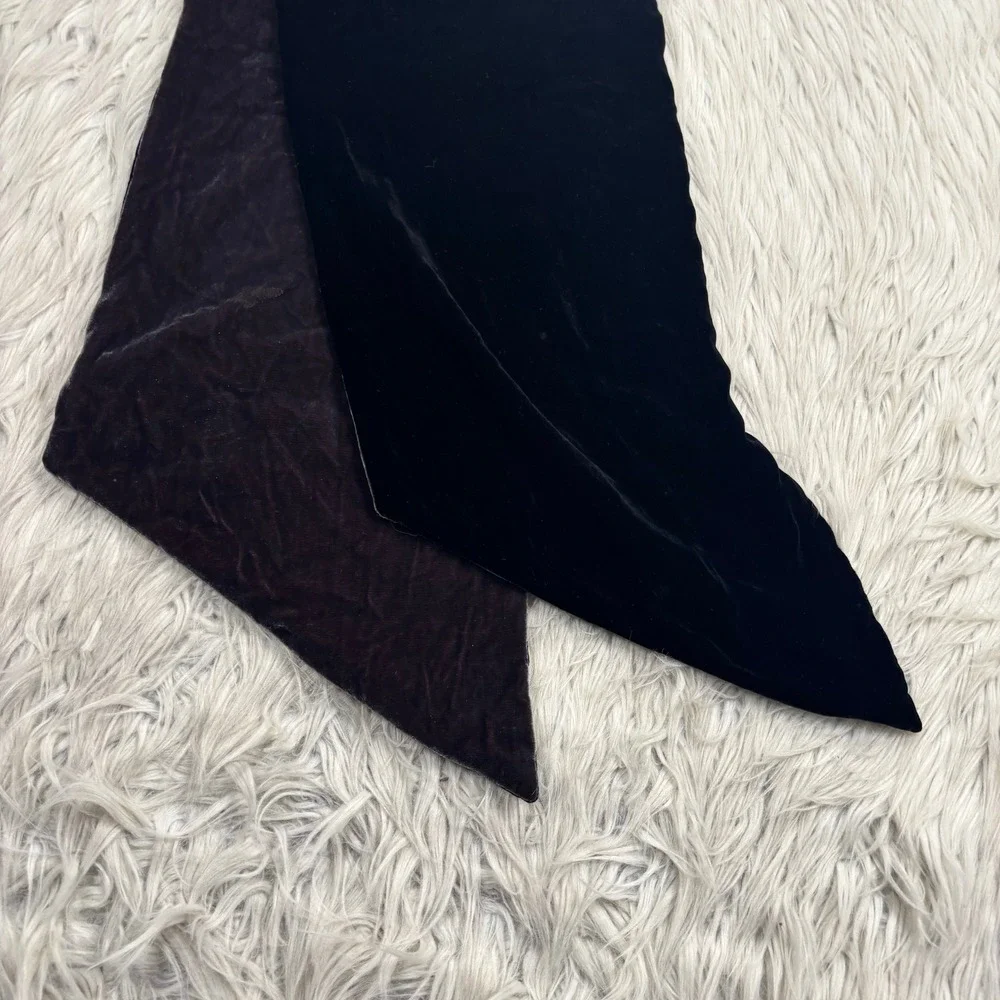 Vintage Banana Republic Two-Toned Pointed Velvet Scarf Sash Wrap Whimsigoth Boho